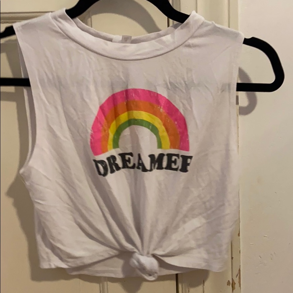 Youth girls rainbow muscle knot shirt